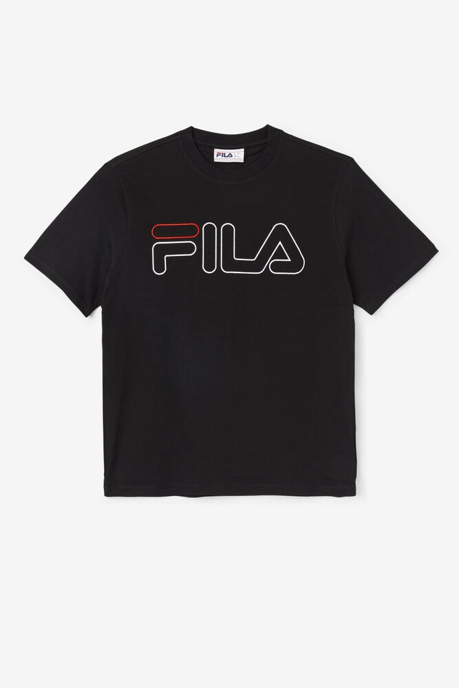 Fila Borough Navy T-Shirt Mens - NZ 14739-AHIP